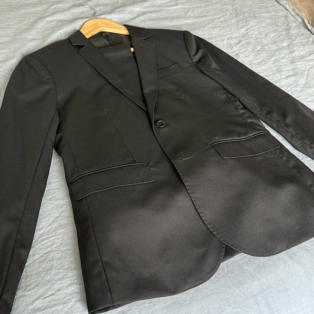 J. Crew full suit in Black Loro Piana 120s wool fabric